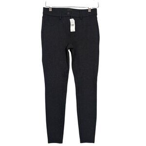 Loft Skinny Pants Womens 2 Black Micro Check Stretch‎ Career Casual City Chic